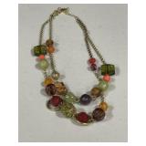 Vintage Multi Color Double Strand Necklace
