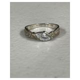 Sterling Silver Marquis White Sapphire Ring