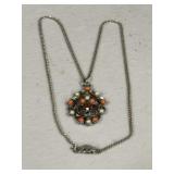 Vintage Coral & Pearl Necklace