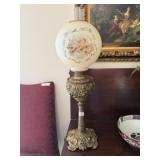 Antique Electrified Banquet Oil Lamp