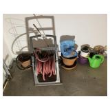 Hose Reel, Hose & Planters