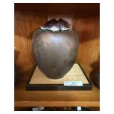 Raku Pottery Vase & Platform