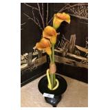 Asian Decorative Flower with Metal Pot