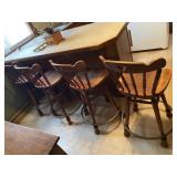 4 Tell City Swivel Bar Stools