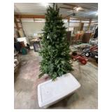 3 Vintage Christmas Trees & Tote of Lights