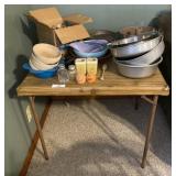 Folding Card Table & Misc. Kitchenware's