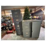 4 Drawer Metal File Cabinet & 3 Drawer Cabinet