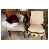Vintage Cane Side Chair, Platform Rocker & Misc.