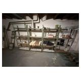 4 Metal Shelf Units with Misc. Contents
