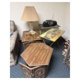 2 Lamp Tables, 2 TV Trays & Misc.