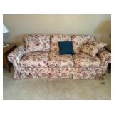 Upholstered Floral Sofa and Loveseat