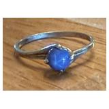 Ladies 14K Star Saphire Ring