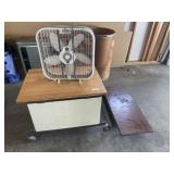 Rolling Cabinet & Box Fan