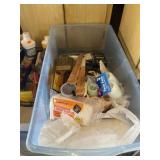 Tote of Misc. Painting Supplies