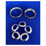 3- Silver Tone Bracelets