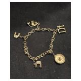 Gold Tone Charm Bracelet