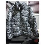 Old Navy Ladies Leopard Puffer Coat