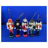 Set of 5 Wooden Nutcracker Ornaments