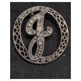 Rhinestone 'J' Pendant