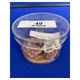 4 Barite Roses and 1 Piece of Brain Coral