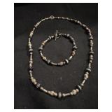 Sterling Silver Beads & Cat's Eye Set