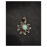 Mexican Sterling Silver Moon/Sun Pendant