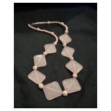 Pink Beaded & Rhinestone Necklace