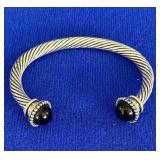 Ladies Black Onyx Bangle Bracelet