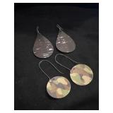 2 Pair Leather Earrings