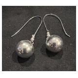 Silver Drop Bead Earrings