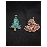 2 Christmas Brooches