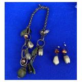 Chunky Necklace w/ Baubles & Matching Earrings