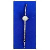 Silver Tone Rhinestone Tennis Bracelet Watch