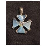 Blue Stone Flower Pendant