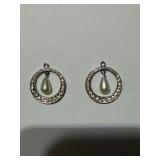 Hoop Pearl Drop Earrings