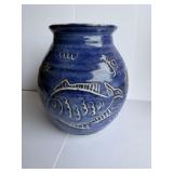 Red Clay Blue Pottery Vase