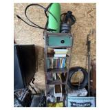 Metal Shelf & Contents