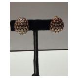 Gorgeous Rhinestone Dome Vintage Earrings