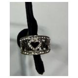 Mom Rhinestone Heart Ring