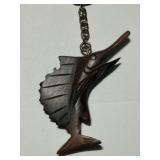 Hand Carved Sailfish Keychain