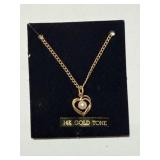 14K Gold Tone Heart Necklace