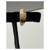 Carved Flower Chalcedony Ring