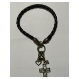 Braided Leather Bracelet Cross
