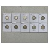 10 Different Dates V Nickels