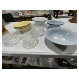 Blue Bowls & Crystal Dishes