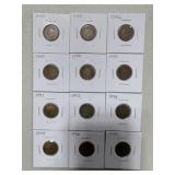 12 Different Dates Indian Head Pennies