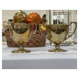 Solid Brass Cream & Sugar Set