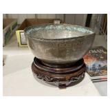 Primitive Copper Bowl on Stand