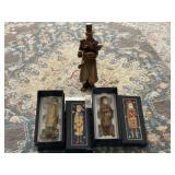 2 Lang & Wise Santa Figures & A Caroler Figure