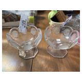 Pair of Coin Spot Pedestal Bowls